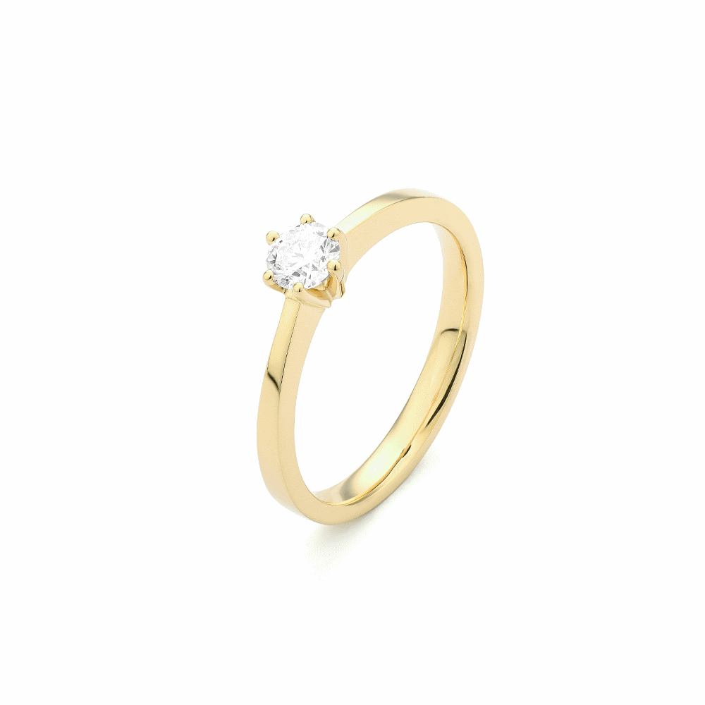 ANEL SOLITÁRIO NOIVADO EM OURO COM DIAMANTE 0.20CT