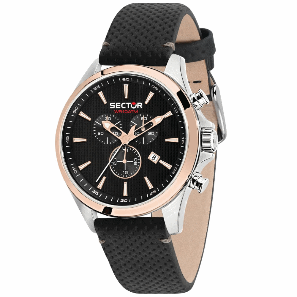Relógio Homem Sector 180 Preto e Rose Gold Chronograph