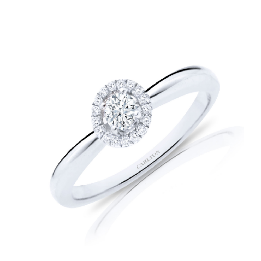 Solitário Carlton Jewellery Halo Ouro 18k com Diamantes