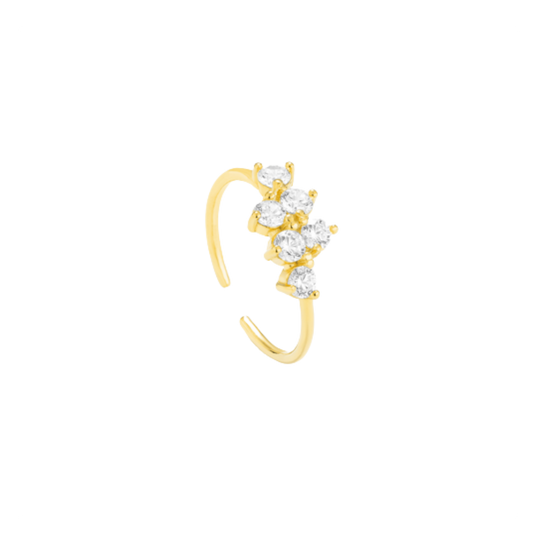 ANEL RADIANT EM PRATA 925% DOURADA