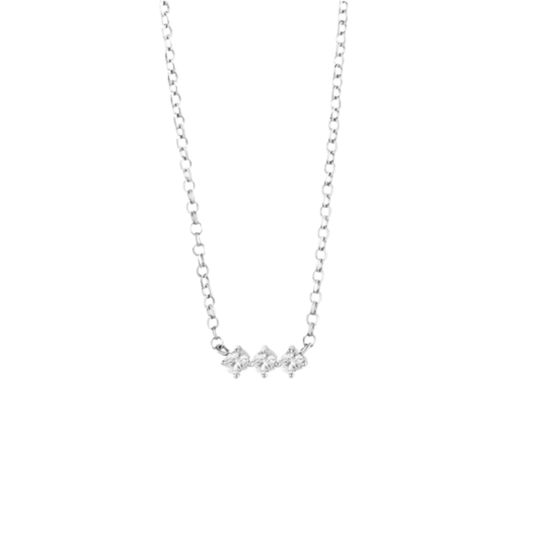 COLAR RADIANT PRATEADO EM PRATA 925% C/ ZIRCÓNIAS BRANCAS