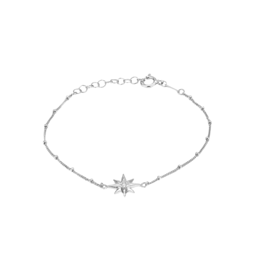 PULSEIRA RADIANT EM PRATA 925% PRATEADO C/ ESTRELAS