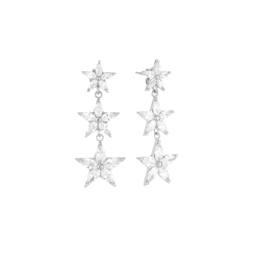 BRINCOS EM PRATA 925% C/ ZIRCÓNIAS