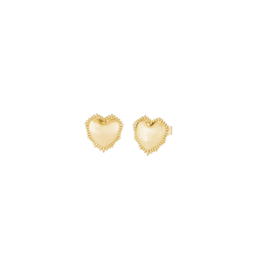 BRINCOS RADIANT EM PRATA 925% DOURADA CORAÇÃO