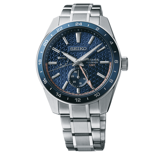 Relógio Seiko Pressage Sharp Edged Series Gmt Azul Automático