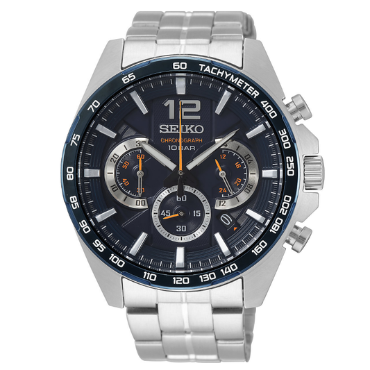 RELÓGIO SEIKO NEO CLASSIC QUARTZO CRONO BIZEL AZUL SSB345P1