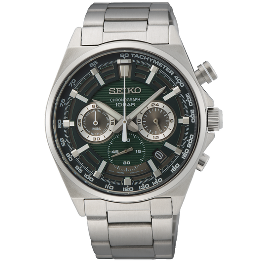 RELÓGIO SEIKONEO SPORTS QUARTZO CRONO MOSTRADOR VERDE SSB405P1