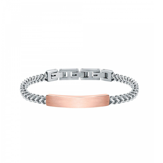 PULSEIRA SECTOR EM AÇO PRATEADO E ROSE GOLD