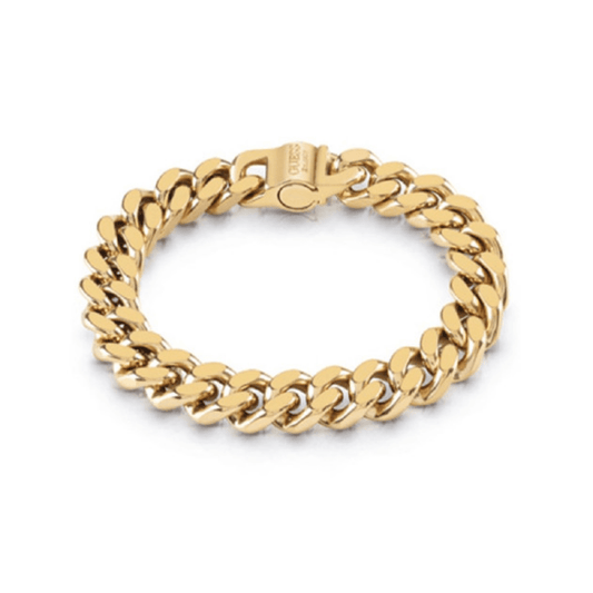 Pulseira Homem Guess Barbela em Aço Dourado