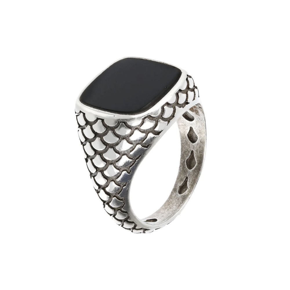 ALBERTO M. ANEL EM PRATA 925% COM PEDRA CRAVADA