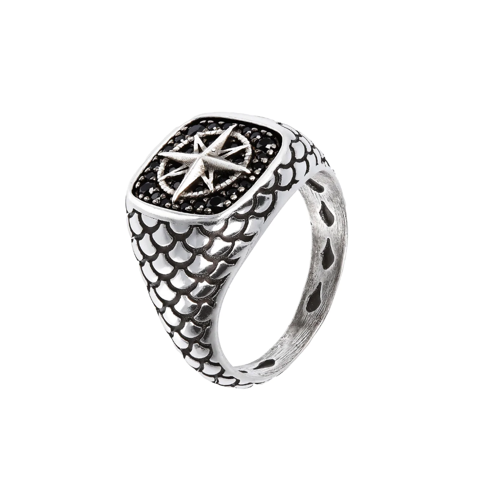 ALBERTO M. ANEL EM PRATA 925% TEXTURA CORDA PEDRAS CRAVADAS ESPINÉLIO