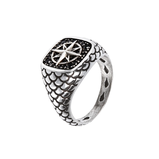 ALBERTO M. ANEL EM PRATA 925% TEXTURA CORDA PEDRAS CRAVADAS ESPINÉLIO