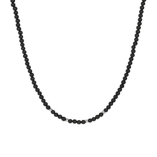 ALBERTO M. COLAR EM PRATA 925% ONIX MATE