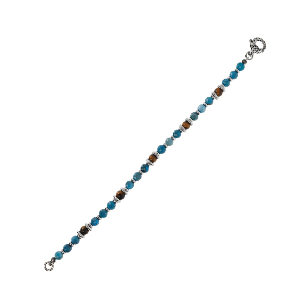 ALBERTO M. PULSEIRA PEDRAS (TERRA BEAD GEMSTONE) E PRATA 925%
