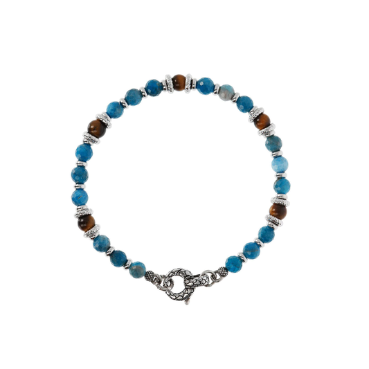 ALBERTO M. PULSEIRA PEDRAS (TERRA BEAD GEMSTONE) E PRATA 925%