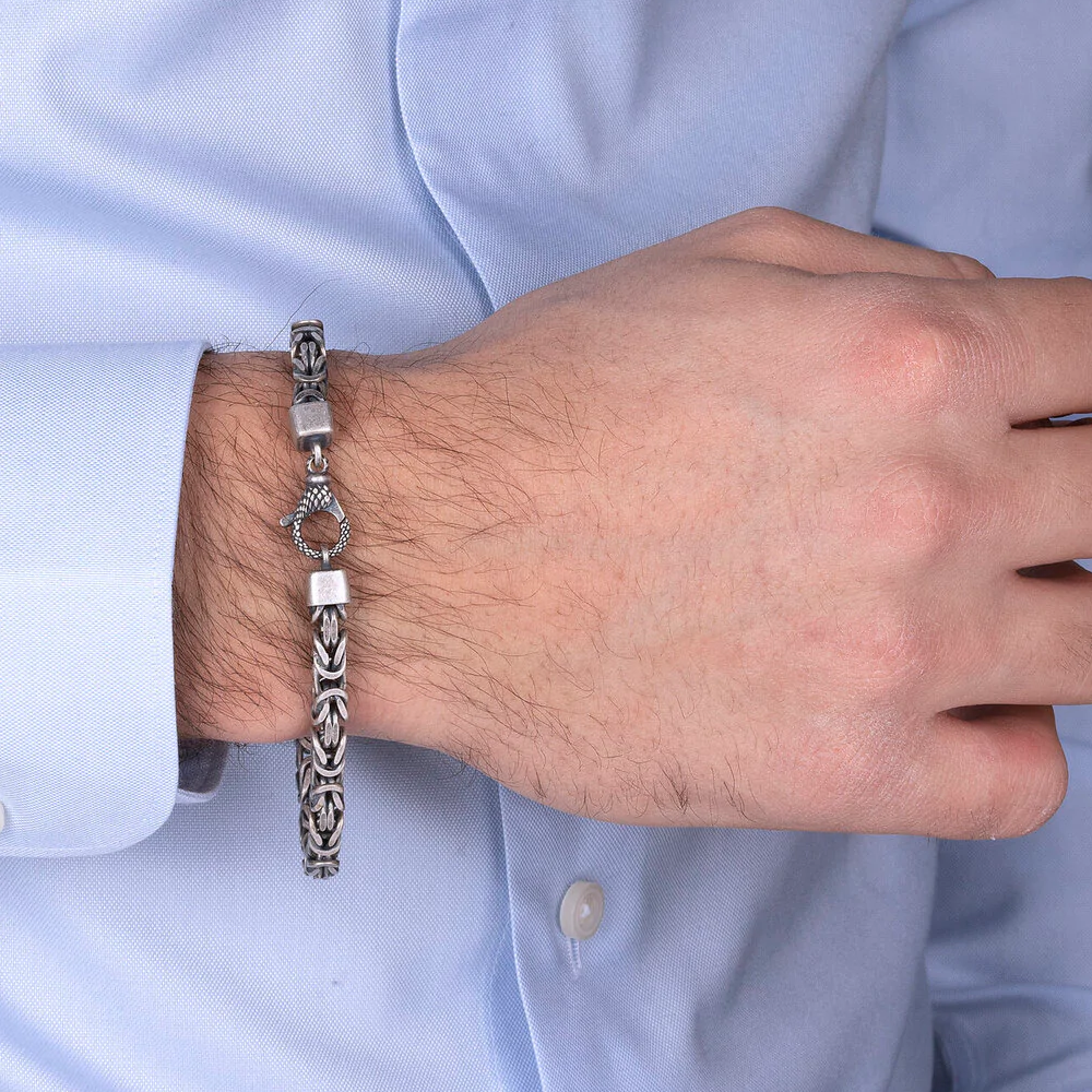 PULSEIRA ALBERTO M. EM PRATA 925% CUBICA ESCOVADA