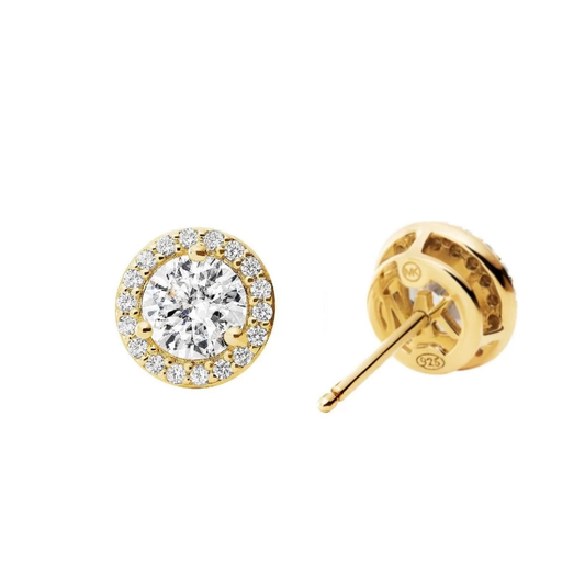 BRINCOS MICHAEL KORS MKC1035AN710 EM PRATA DOURADA COM ZIRCONIAS