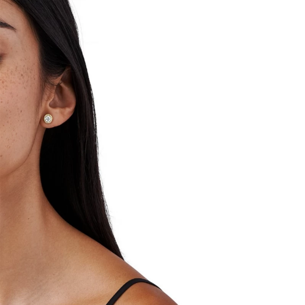 BRINCOS MICHAEL KORS MKC1035AN710 EM PRATA DOURADA COM ZIRCONIAS