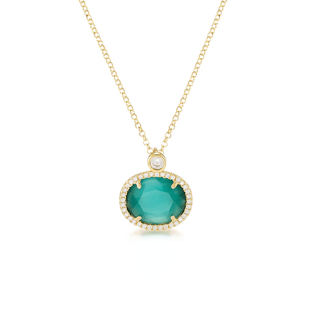 Fio em Prata 925 Dourado com Pedra Hidrotermal