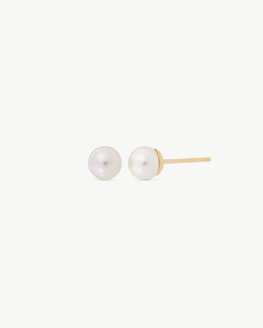 BRINCOS MAJORICA PEROLA  5MM LYRA 0.51GR EM PRATA DOURADA
