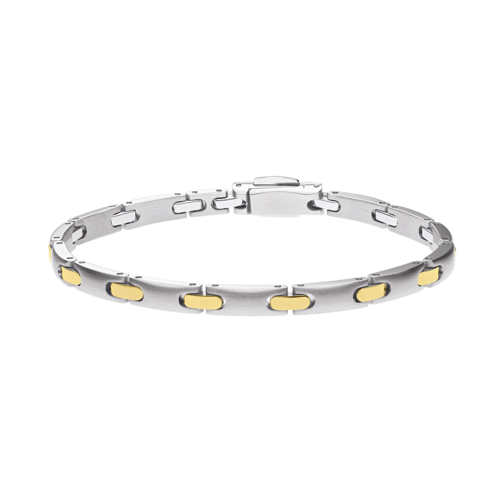 PULSEIRA PEQUIGNET EM AÇO E OURO 18K