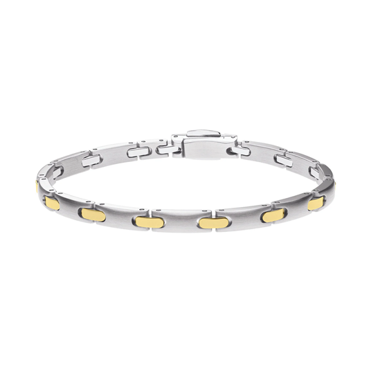 PULSEIRA PEQUIGNET EM AÇO E OURO 18K