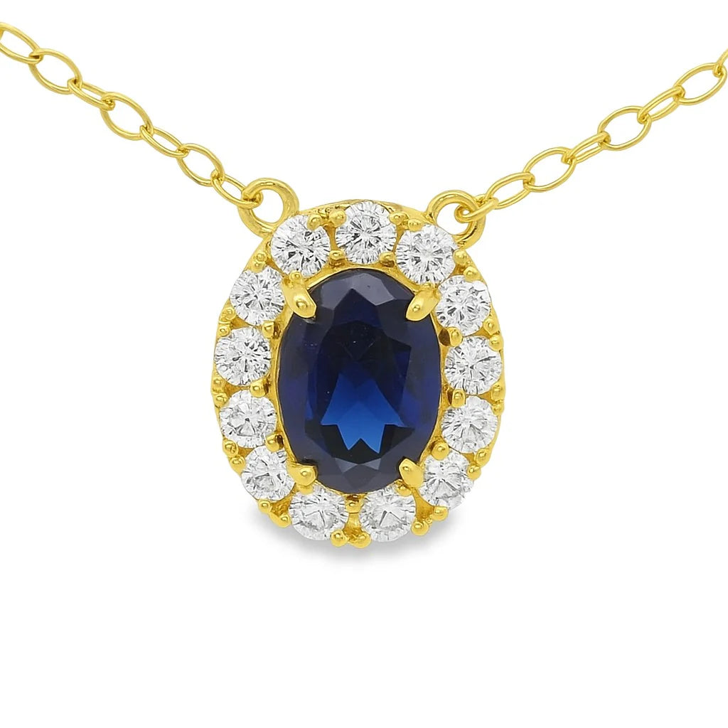 COLAR EM OURO 18K C/ 12 DIAMANTES LABORATORIO 0,36CT 1 SAFIRA LABORATORIO0,89CT