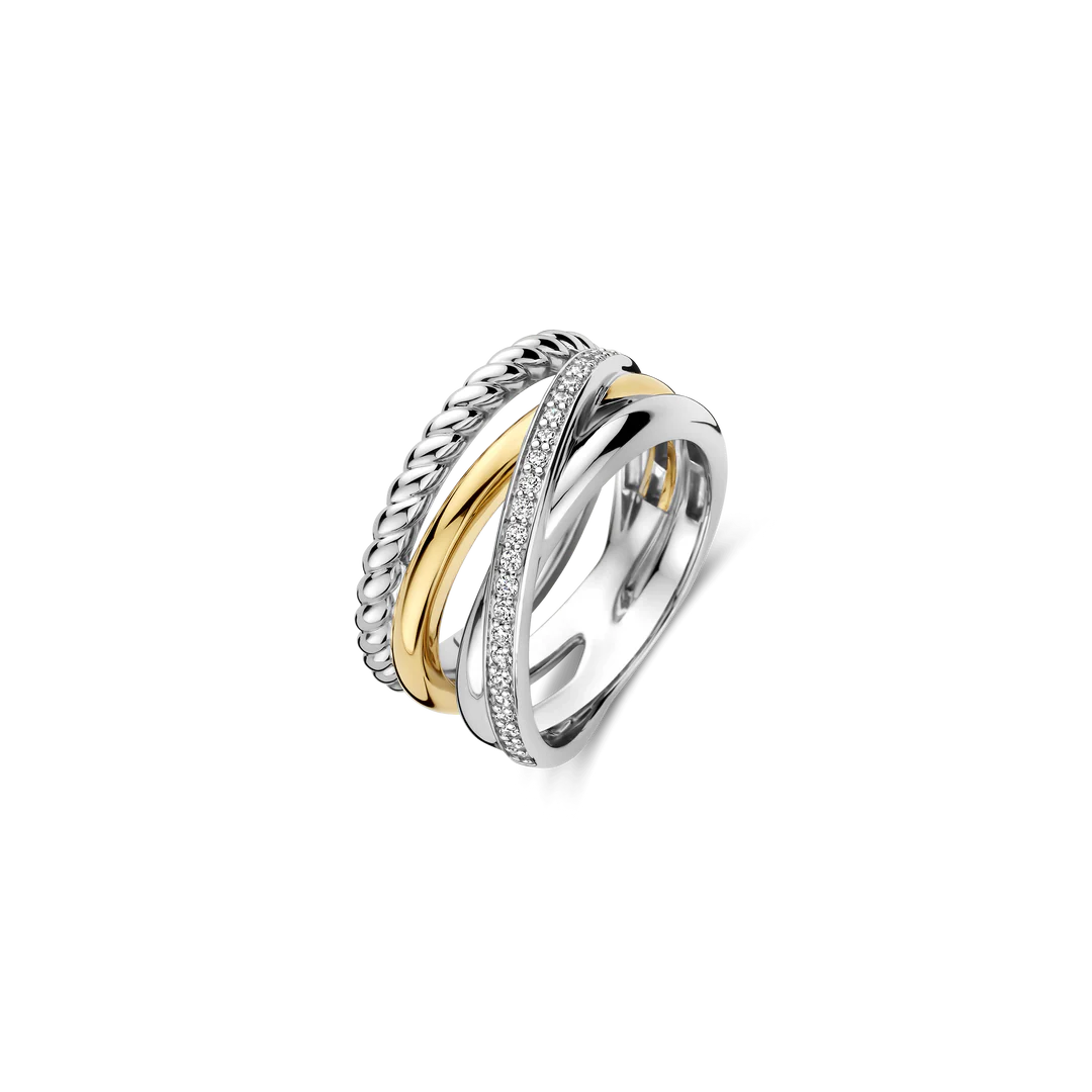 ANEL TI SENTO EM PRATA 925% COM ZIRCÓNIAS