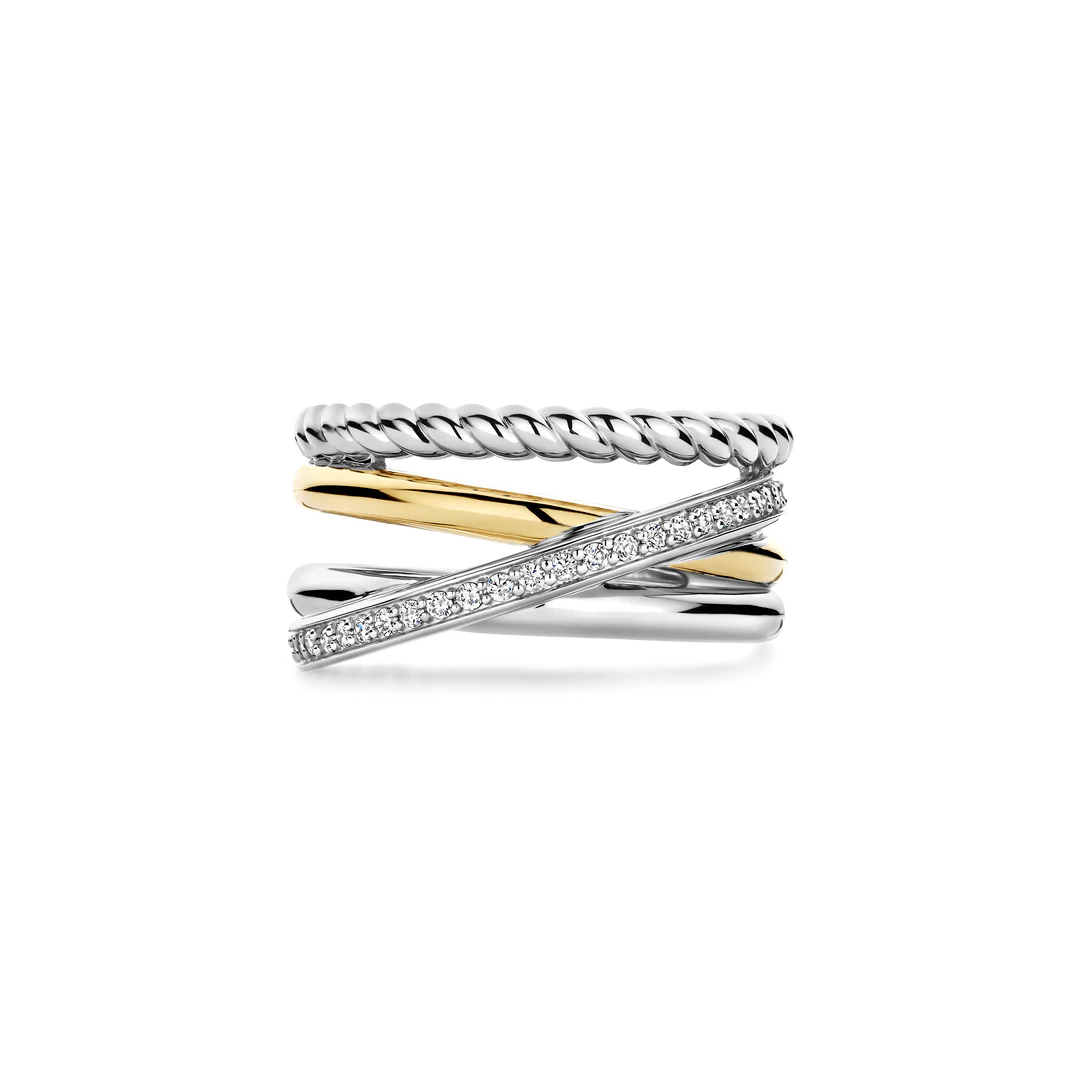 ANEL TI SENTO EM PRATA 925% COM ZIRCÓNIAS