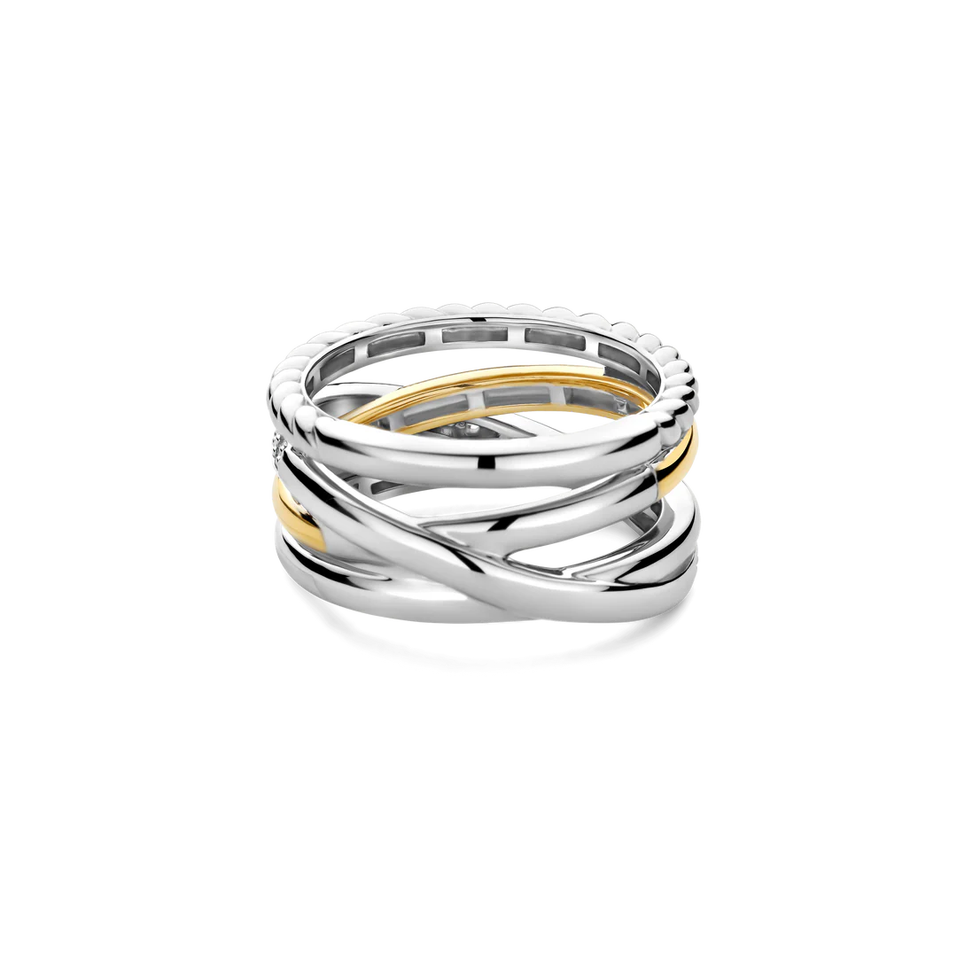 ANEL TI SENTO EM PRATA 925% COM ZIRCÓNIAS