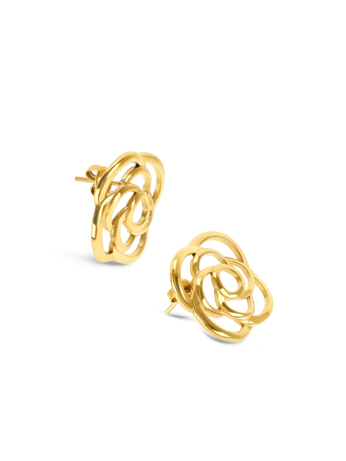 BRINCOS ONE SENHORA ROSE BLOSSOM GOLD