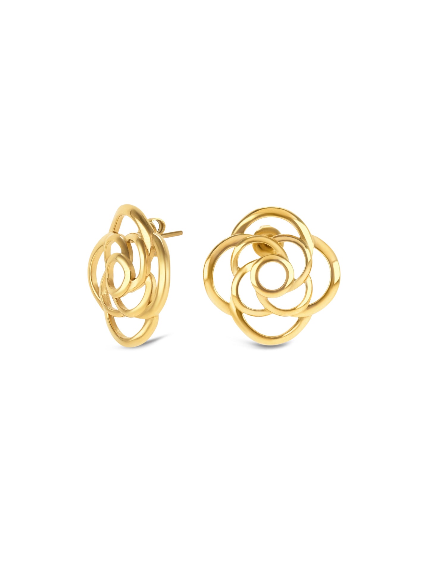 BRINCOS ONE SENHORA ROSE BLOSSOM GOLD