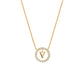 COLAR UNIKE EM PRATA 925% LETTER IN CIRCLE "V"