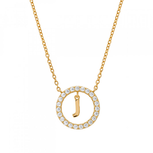 COLAR UNIKE EM PRATA 925% LETRA J