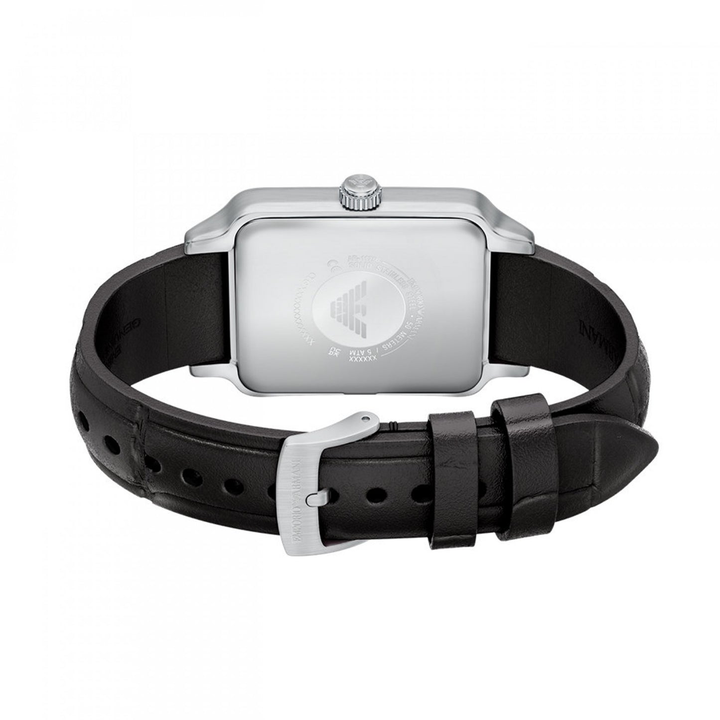 RELÓGIO EMPORIO ARMANI EM PELE PRETA