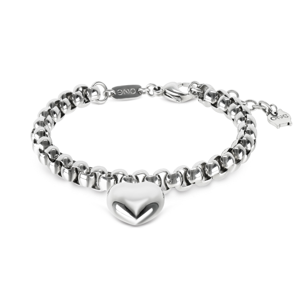 PULSEIRA ONE SENHORA HEARTFUL EM AÇO PRATEADO