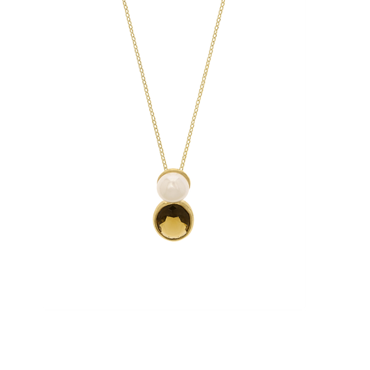 COLAR EUGÉNIO CAMPOS HEAVEN EM PRATA 925% DOURADA COM ZIRCÓNIAS E PÉROLAS