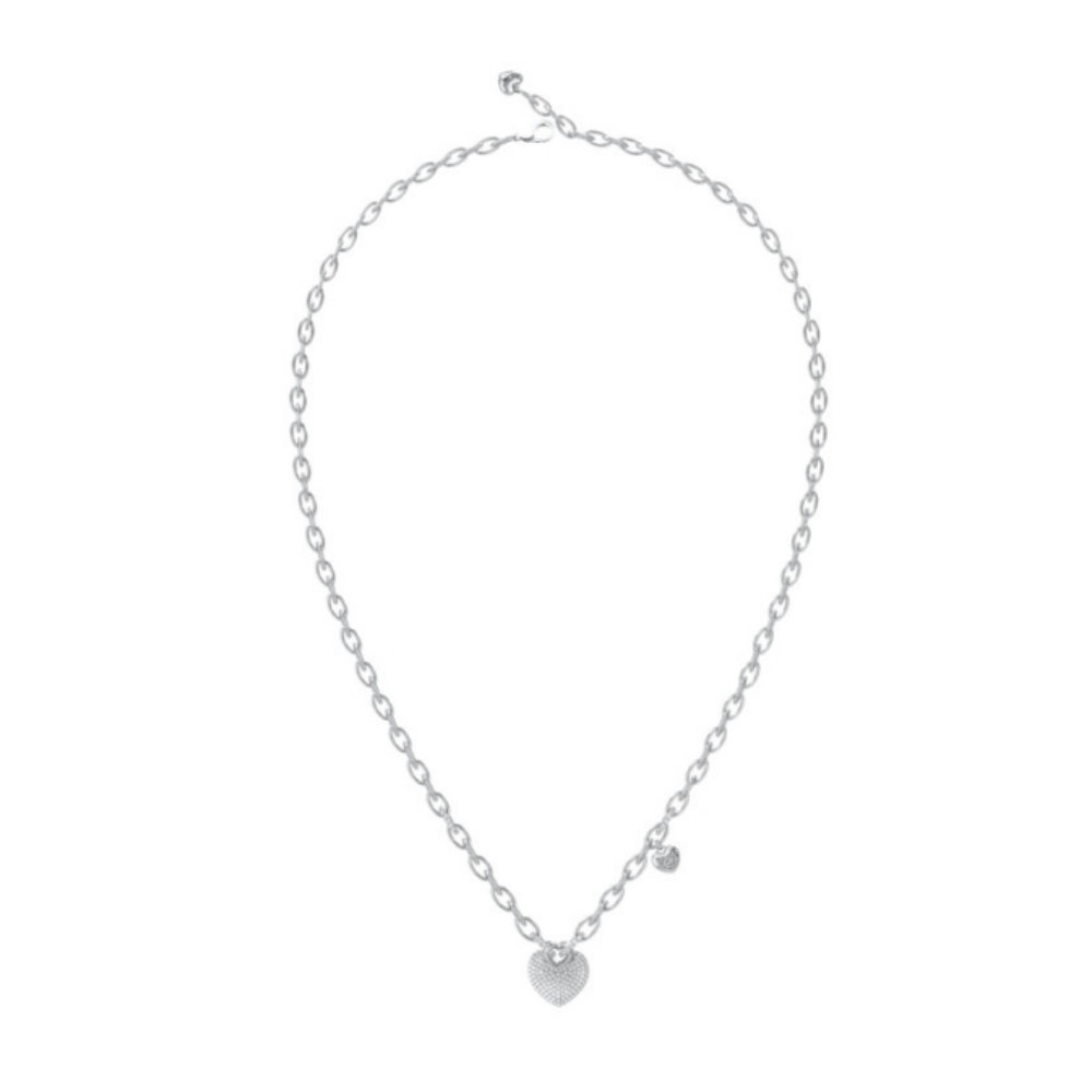 FIO GUESS HEART  EM AÇO PRATEADO