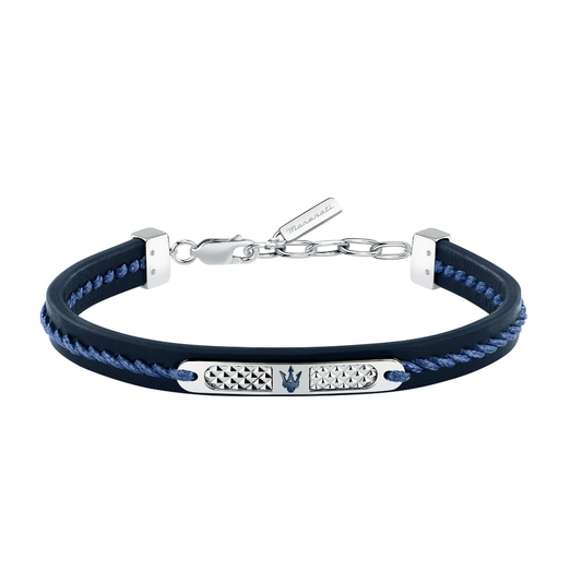 PULSEIRA MASERATI E AÇO E PELE AZUL
