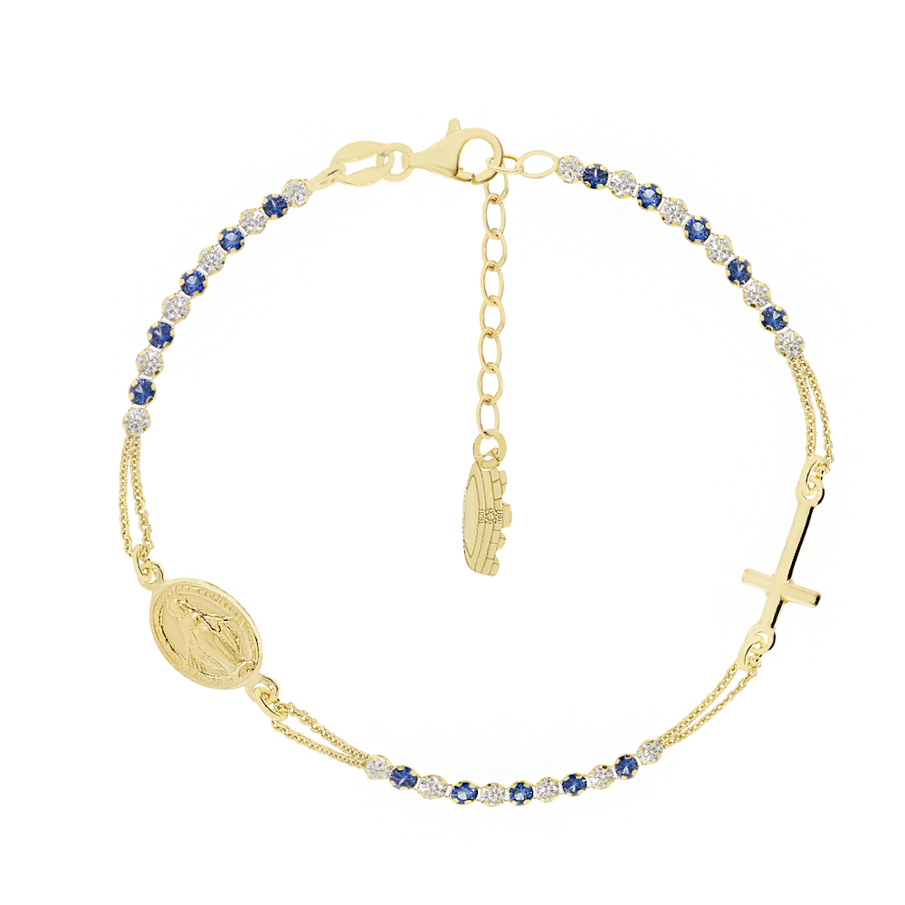 PULSEIRA EUGÉNIO CAMPO EM PRATA 925% DOURADA COM  ZIRCÓNIAS "103.B125.D.4.00"