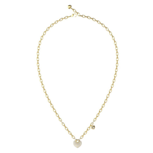 FIO GUESS EM AÇO DOURADO CORAÇÃO COM ZIRCÓNIAS
