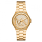 RELOGIO MICHAEL KORS DOURADO C/ PEDRAS NO BISEL E MOSTRADOR