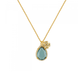 COLAR UNIKE EM PRATA 925% FUN CLOVER AND BLUE STONE