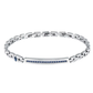 PULSEIRA MASERATI EM AÇO COM ZIRCÓNIAS AZUIS
