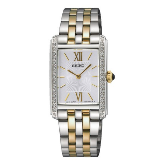 RELÓGIO SEIKO SE LADIES QUARTZO RECTANGULAR CZ