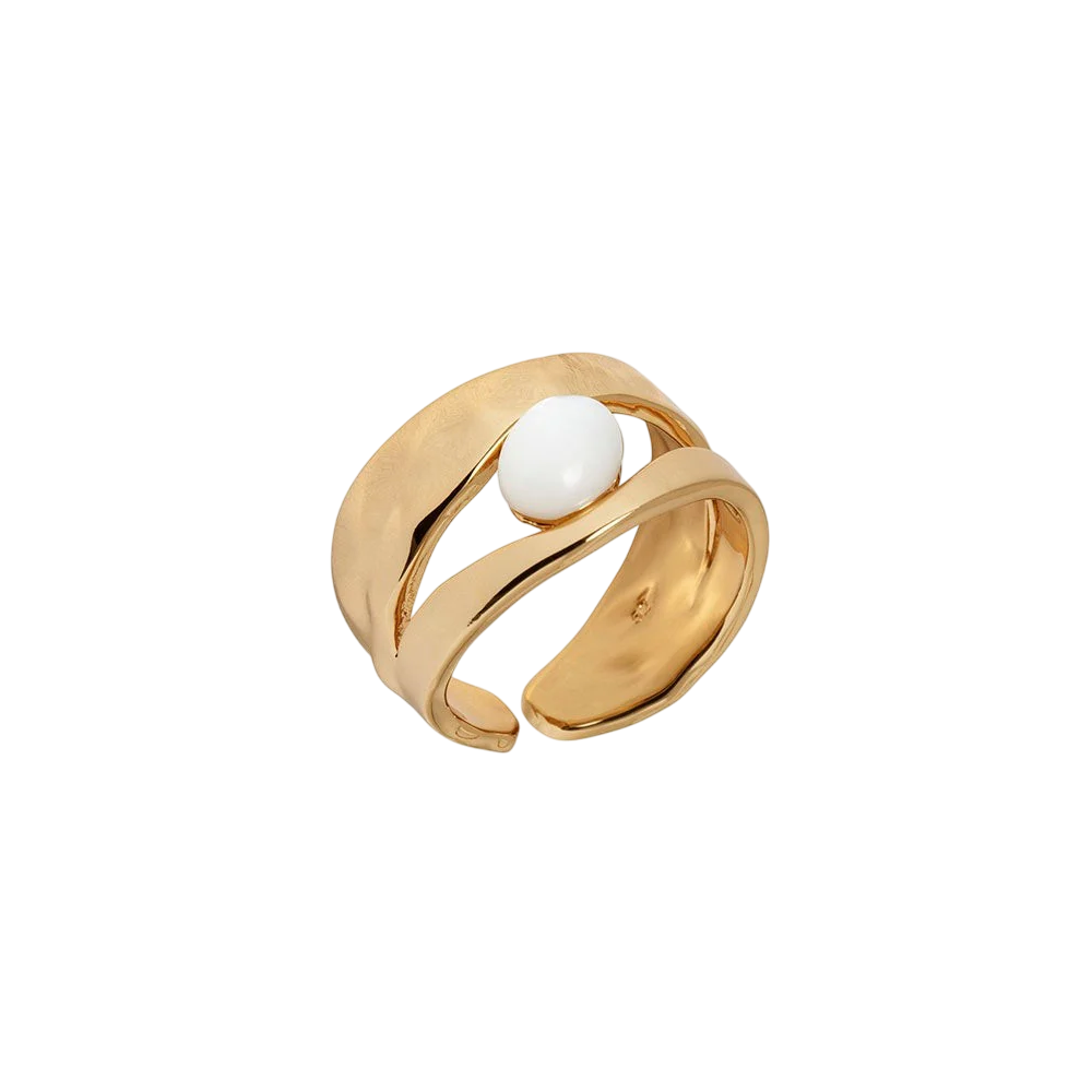 ANEL VIDAL & VIDAL EM BRONZE COM BANHO DE OURO 18K