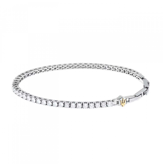 PULSEIRA MASERATI TENNIS EM AÇO COM ZIRCÓNIAS
