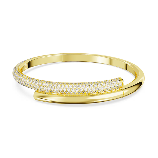 Bracelete Swarovski Dextera Fecho magnético, Branca, Lacado a dourado