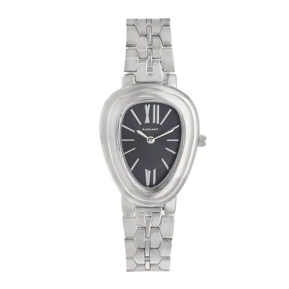 RELÓGIO RADIANT MULHER SOPHIA LOREN PRATEADO MOSTRADOR PRETO