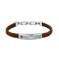 PULSEIRA MASERATI E AÇO E PELE CASTANHO